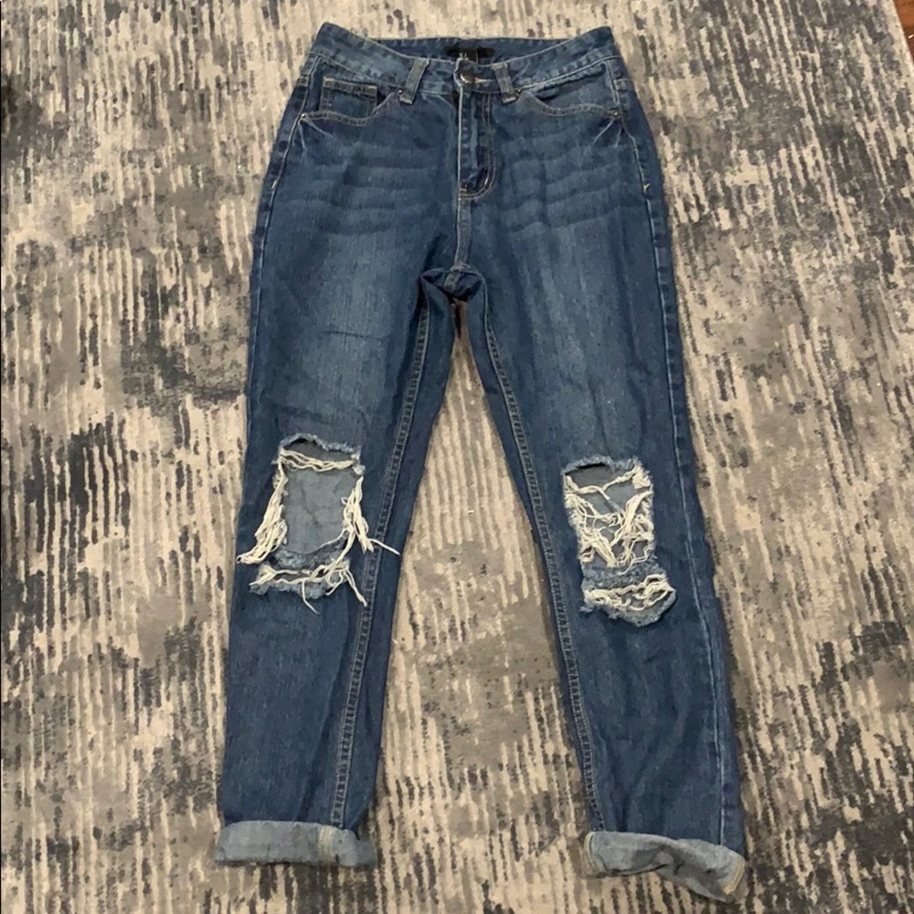Distressed Mom Jeans